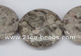 CMB14 15.5 inches 30mm flat round natural medical stone beads