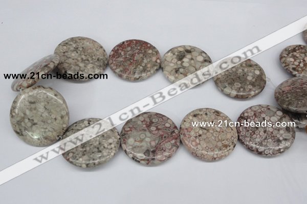 CMB15 15.5 inches 40mm flat round natural medical stone beads