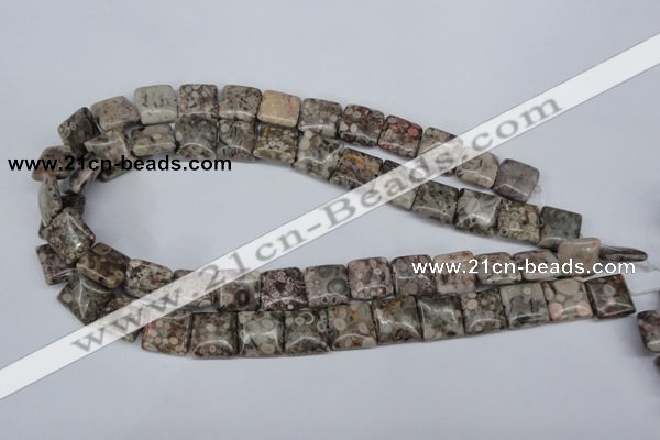 CMB19 15.5 inches 14*14mm square natural medical stone beads