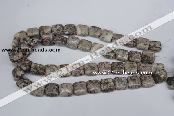 CMB20 15.5 inches 16*16mm square natural medical stone beads