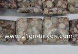 CMB21 15.5 inches 18*18mm square natural medical stone beads