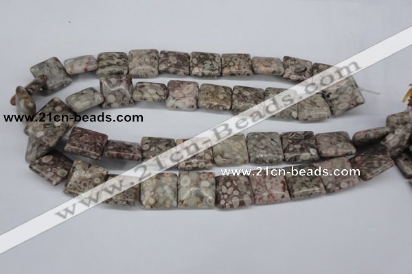 CMB21 15.5 inches 18*18mm square natural medical stone beads