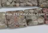 CMB22 15.5 inches 20*20mm square natural medical stone beads