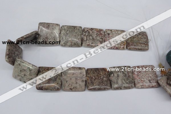 CMB24 15.5 inches 30*30mm square natural medical stone beads