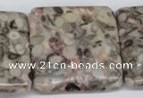 CMB25 15.5 inches 40*40mm square natural medical stone beads