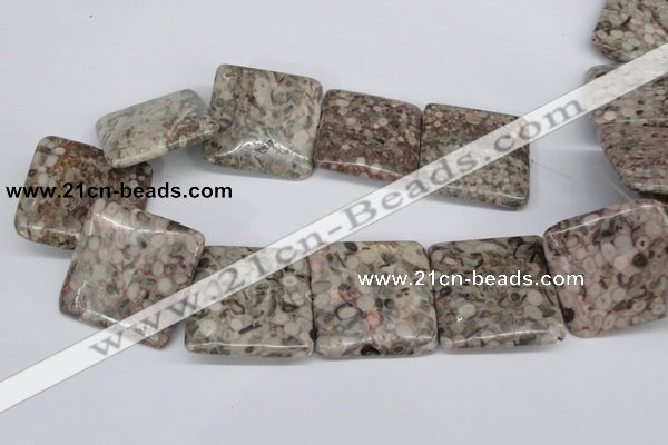 CMB25 15.5 inches 40*40mm square natural medical stone beads