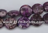 CMB30 15.5 inches 14mm flat round dyed natural medical stone beads