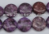 CMB31 15.5 inches 16mm flat round dyed natural medical stone beads