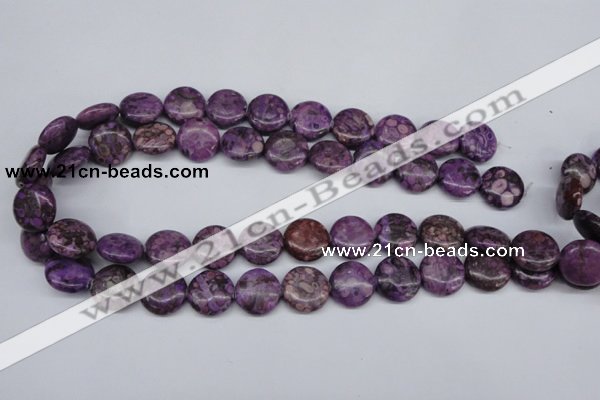 CMB31 15.5 inches 16mm flat round dyed natural medical stone beads