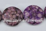 CMB32 15.5 inches 25mm flat round dyed natural medical stone beads