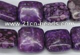 CMB38 15.5 inches 16*16mm square dyed natural medical stone beads