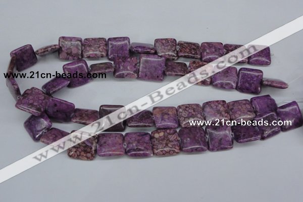 CMB39 15.5 inches 18*18mm square dyed natural medical stone beads