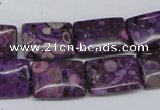 CMB40 15.5 inches 13*18mm rectangle dyed natural medical stone beads