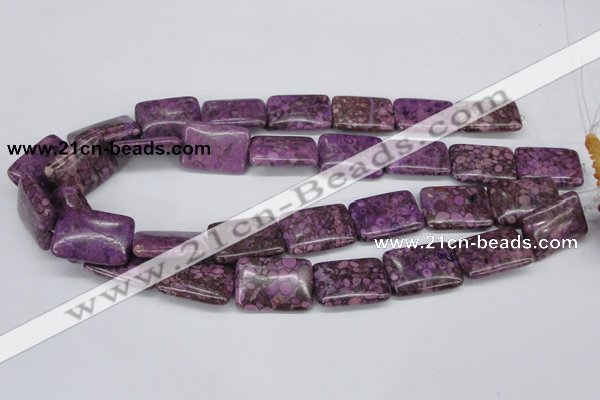 CMB41 15.5 inches 18*25mm rectangle dyed natural medical stone beads