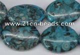 CMB50 15.5 inches 18*25mm oval dyed natural medical stone beads