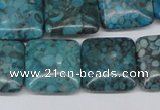 CMB53 15.5 inches 18*18mm square dyed natural medical stone beads