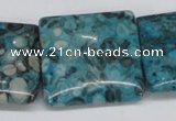 CMB55 15.5 inches 30*30mm square dyed natural medical stone beads