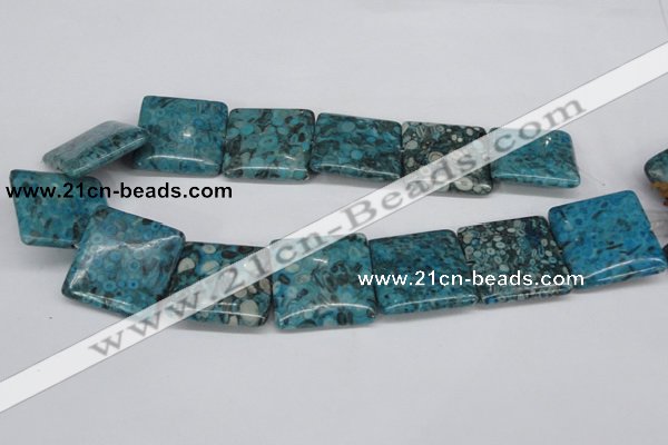 CMB55 15.5 inches 30*30mm square dyed natural medical stone beads