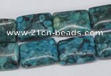 CMB57 15.5 inches 13*18mm rectangle dyed natural medical stone beads