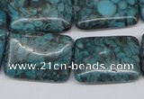 CMB58 15.5 inches 18*25mm rectangle dyed natural medical stone beads