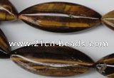 CME03 15.5 inches 15*40mm marquise yellow tiger eye stone beads