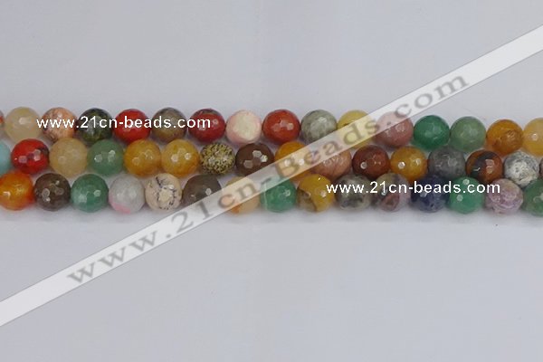 CME103 15.5 inches 10mm faceted round mixed gemstone beads