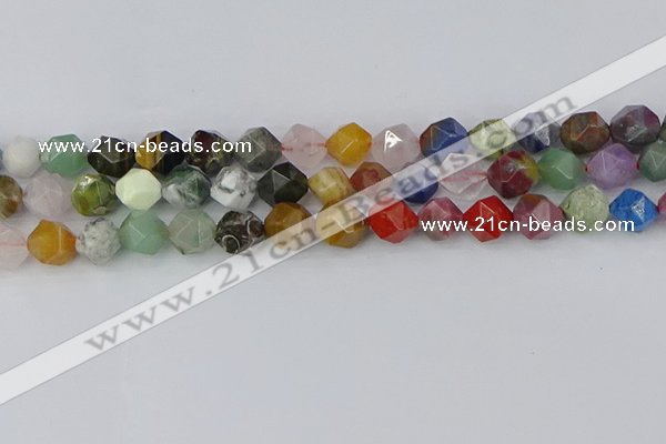 CME108 15.5 inches 10mm faceted nuggets mixed gemstone beads