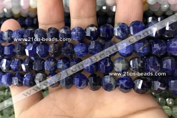 CME216 15.5 inches 7*9mm - 8*10mm pumpkin sodalite beads