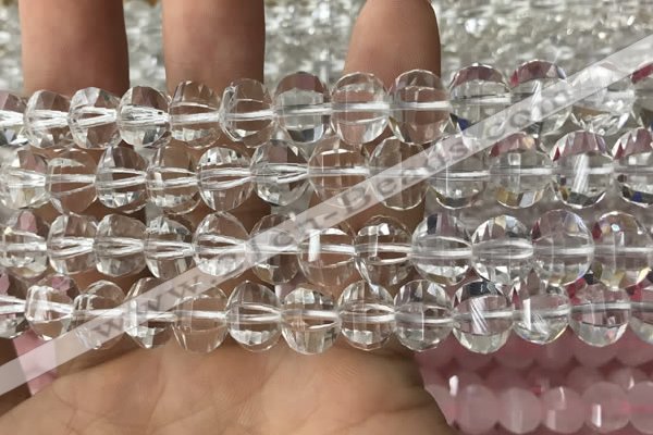 CME230 15.5 inches 10*11mm - 10*12mm pumpkin white crystal beads