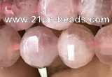 CME234 15.5 inches 10*11mm - 10*12mm pumpkin Madagascar rose quartz beads