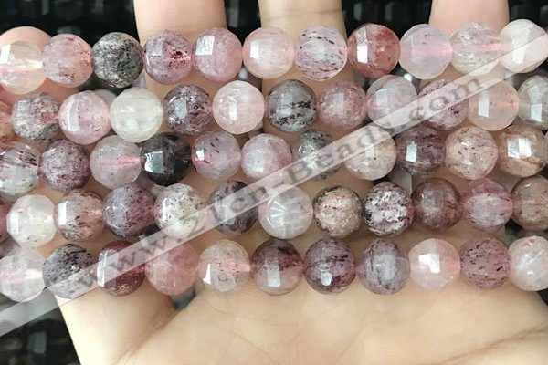 CME252 15.5 inches 7*9mm - 8*10mm pumpkin strawberry quartz beads