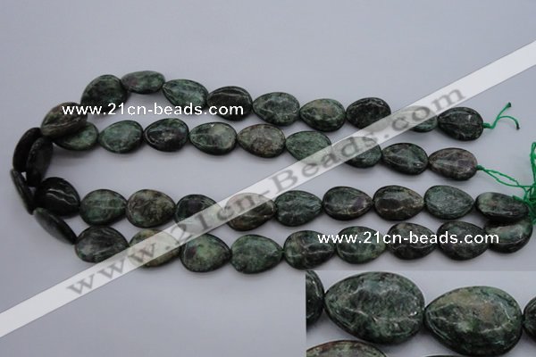 CME32 15.5 inches 15*20mm flat teardrop emerald gemstone beads