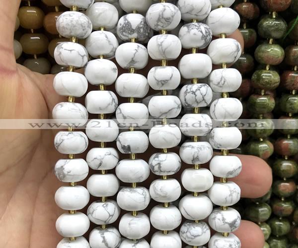 CME416 15 inches 8*12mm pumpkin white howlite turquoise beads