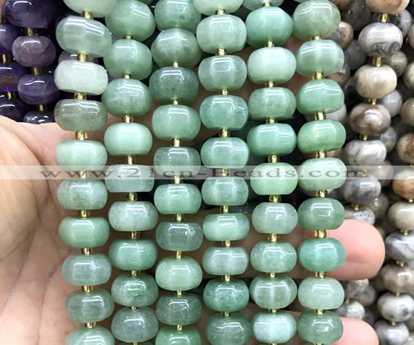 CME417 15 inches 8*12mm pumpkin green aventurine jade beads
