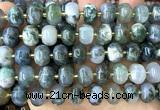 CME418 15 inches 8*12mm pumpkin moss agate gemstone beads