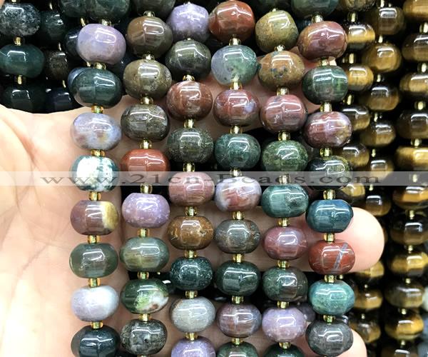 CME421 15 inches 8*12mm pumpkin ocean agate beads wholesale