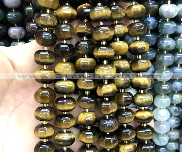CME430 15 inches 8*12mm pumpkin yellow tiger eye gemstone beads