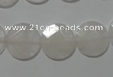 CME50 15.5 inches 15mm faceted coin rose quartz gemstone beads