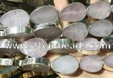 CME505 12 inches 18*28mm - 20*30mm flat teardrop rose quartz beads