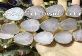 CME506 12 inches 18*28mm - 20*30mm flat teardrop rose quartz beads