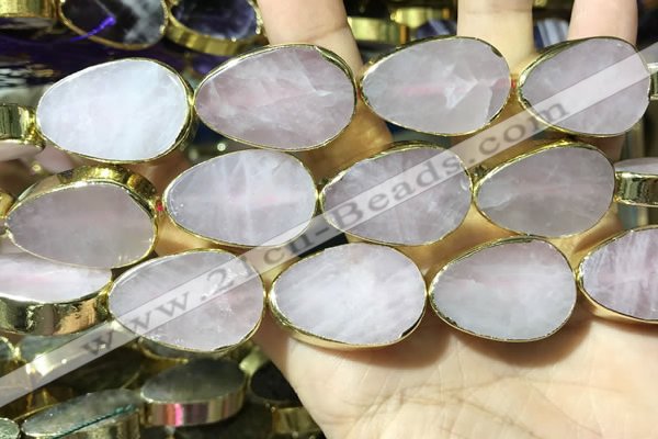 CME506 12 inches 18*28mm - 20*30mm flat teardrop rose quartz beads