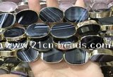 CME520 12 inches 18*28mm - 20*30mm oval banded agate beads