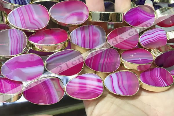 CME528 12 inches 18*28mm - 20*30mm flat teardrop banded agate beads