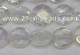 CME60 15.5 inches 10mm faceted coin plated white crystal beads