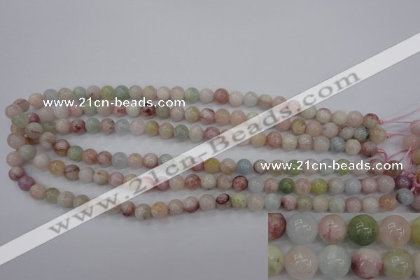 CMG111 15.5 inches 6mm round natural morganite beads wholesale