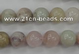 CMG114 15.5 inches 12mm round natural morganite beads wholesale