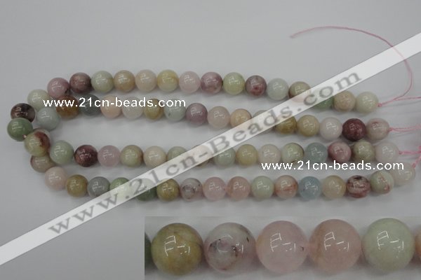 CMG114 15.5 inches 12mm round natural morganite beads wholesale