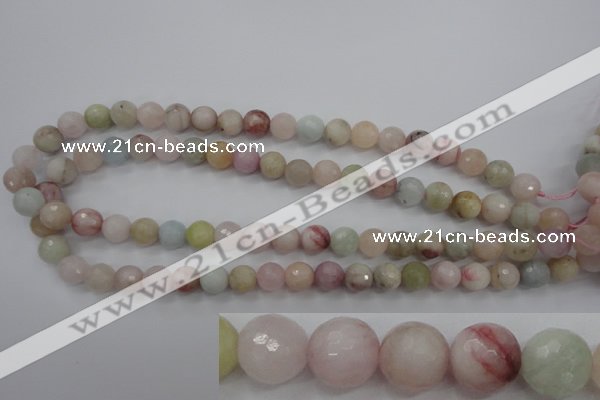 CMG123 15.5 inches 10mm faceted round natural morganite beads