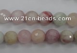 CMG124 15.5 inches 12mm faceted round natural morganite beads