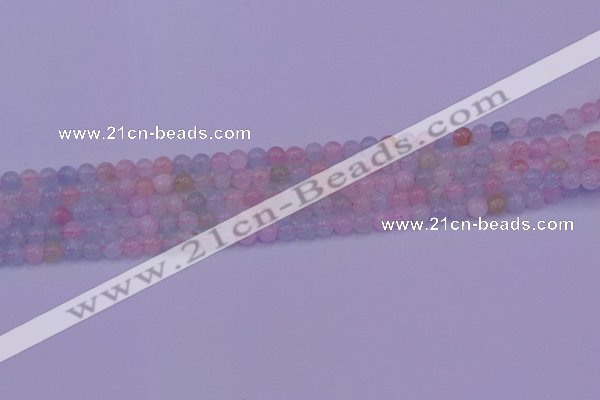 CMG140 15.5 inches 4mm round natural morganite gemstone beads